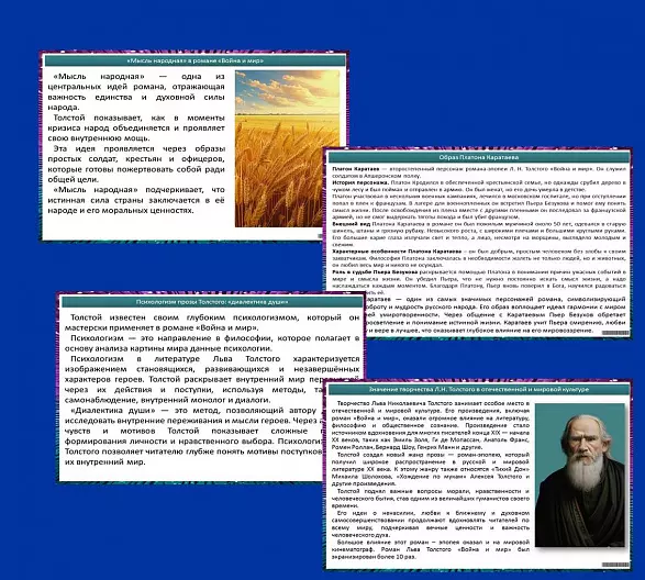 Презентация по литературе. Лев Николаевич Толстой. Роман – эпопея «Война и мир».