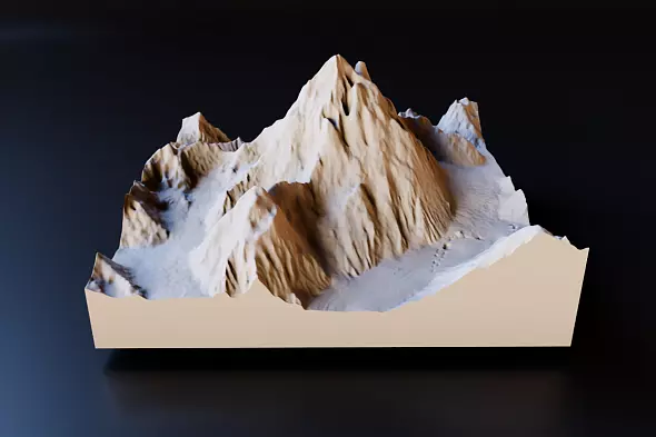 3D-модель горы К2 (Чогори)