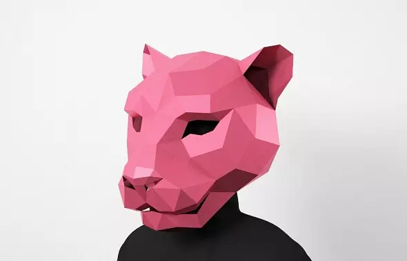 Бумажная маска пантеры. Шаблоны для изготовления 3D-маски из бумаги. Костюм своими руками