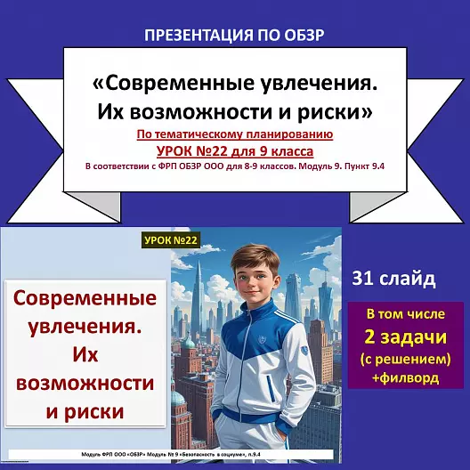 Презентация по ОБЗР «Современные увлечения. Их возможности и риски»