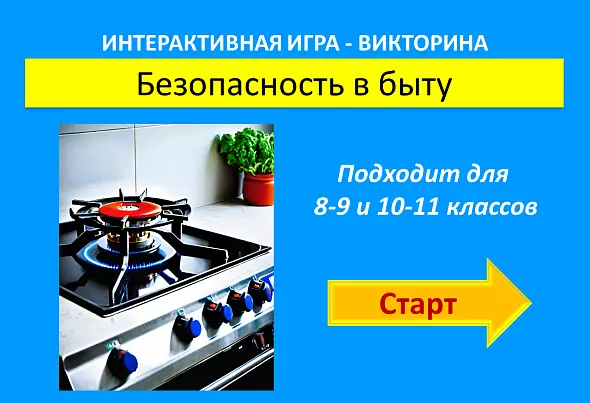 Интерактивная игра - викторина по целому модулю "Безопасность в быту"