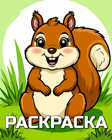 Раскраска "Белочка"