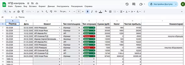 НДП-Контроль, простой учет для самозанятых
