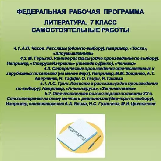Литература 7 класс. Самостоятельные работы 14-18