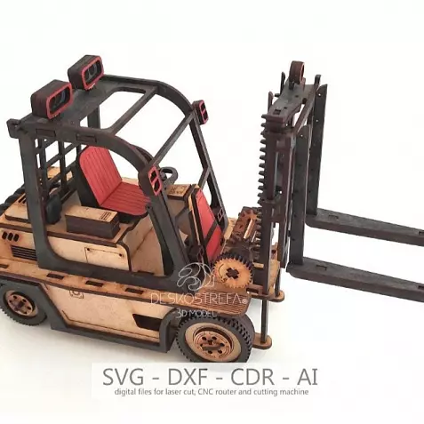 Деревянный пазл 3D Погрузчик, 3D-пазл, Шаблон для лазерной резки, CDR, DXF, SVF