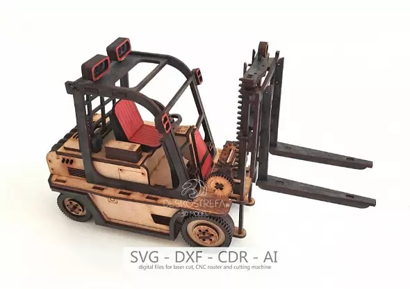 Деревянный пазл 3D Погрузчик, 3D-пазл, Шаблон для лазерной резки, CDR, DXF, SVF