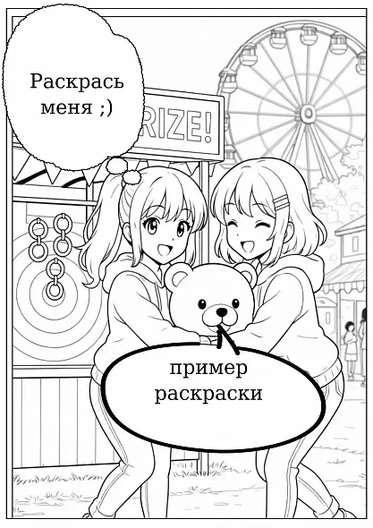 Раскраска "подружки"