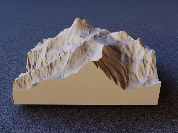 3D-модель горы Казбек