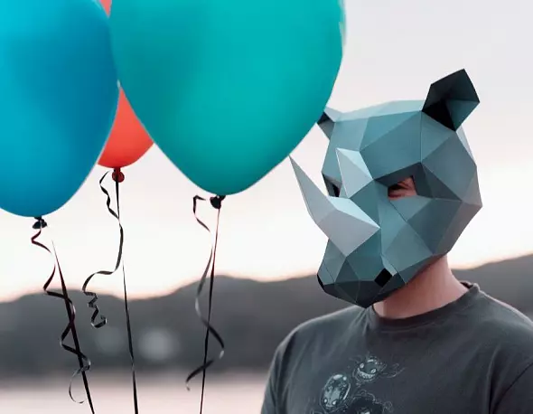 Бумажная маска носорога. Шаблоны для изготовления 3D-маски из бумаги. Костюм своими руками