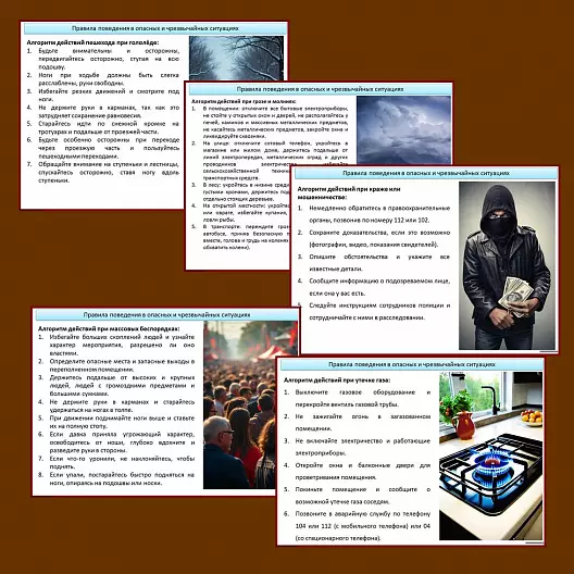 Презентация по ОБЗР «Правила поведения в опасных и чрезвычайных ситуациях»