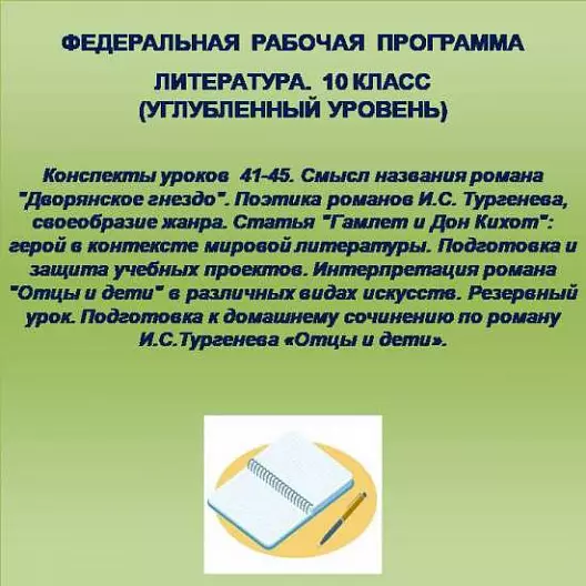 Литература 10 класс (углубленный уровень). Конспекты уроков 41-45