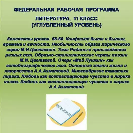 Литература 11 класс (углубленный уровень). Конспекты уроков 56-60