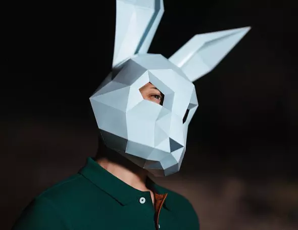 Бумажная маска кролика. Шаблоны для изготовления 3D-маски из бумаги. Костюм своими руками
