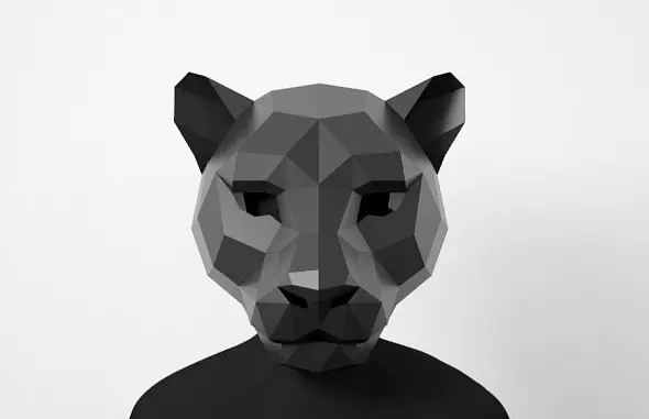 Бумажная маска пантеры. Шаблоны для изготовления 3D-маски из бумаги. Костюм своими руками