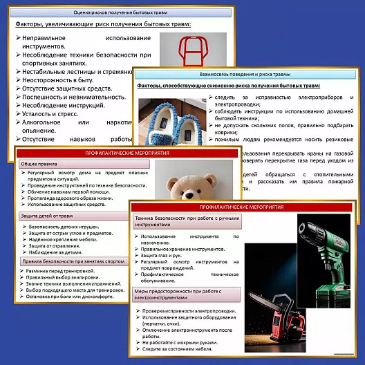 Презентация по ОБЗР «Безопасность в быту. Предупреждение травм и первая помощь при них. Пожарная безопасность в быту»
