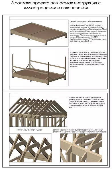 Проект каркасной бани 5 х 3 м / Б-50-30