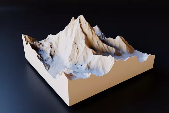3D-модель горы К2 (Чогори)