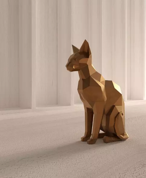 Кот сфинкс из бумаги. Поделка из бумаги, Цифровой шаблон Сфинкс. Сделай сам