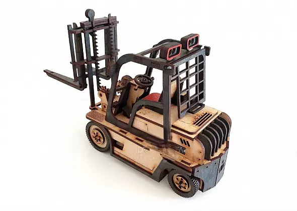 Деревянный пазл 3D Погрузчик, 3D-пазл, Шаблон для лазерной резки, CDR, DXF, SVF