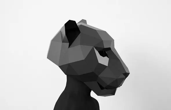 Бумажная маска пантеры. Шаблоны для изготовления 3D-маски из бумаги. Костюм своими руками