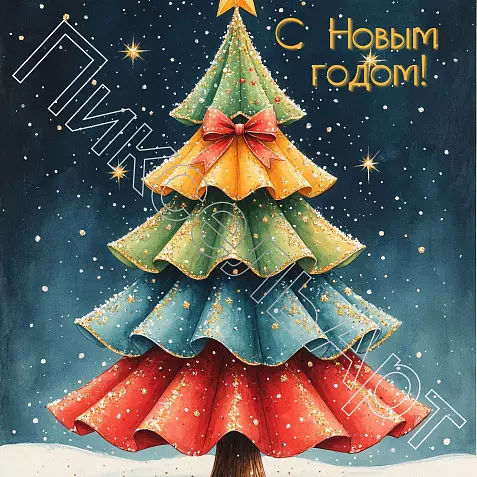 Новогодняя открытка. Открытка для поздравления с Новым годом. Праздничная открытка.