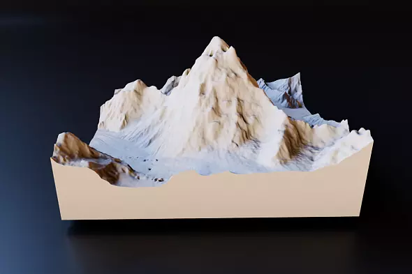 3D-модель горы К2 (Чогори)