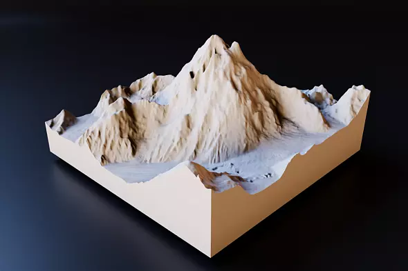 3D-модель горы К2 (Чогори)