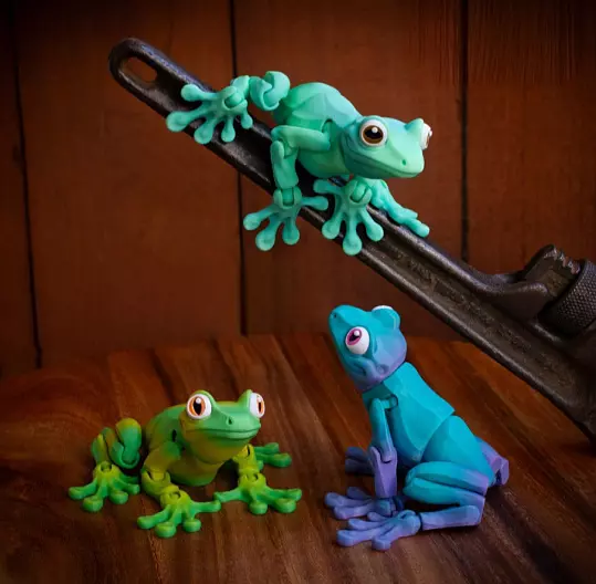 Цифровой файл .STL для 3D-печати, подвижная фигурка лягушки, симпатичная гибкая игрушка
