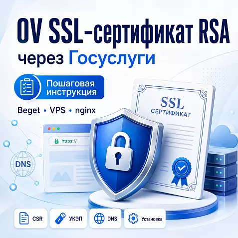 Как бесплатно получить OV-сертификат безопасности Минцифры и установить на сайт