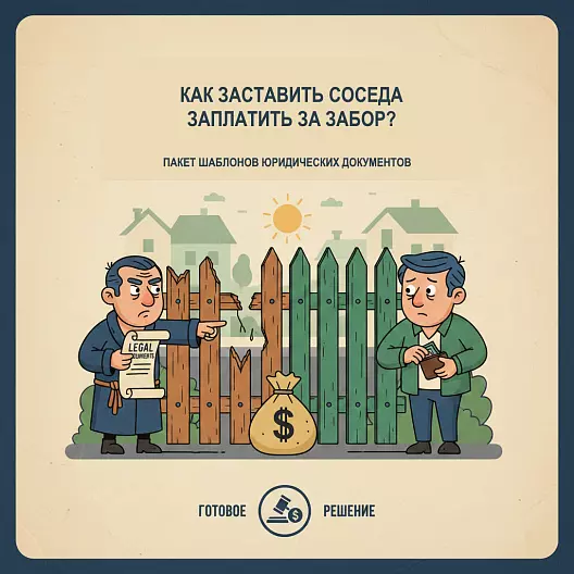 Как заставить соседа заплатить за забор? (Базовый пакет: соглашение + расписка)