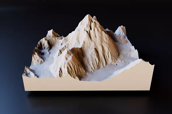 3D-модель горы К2 (Чогори)