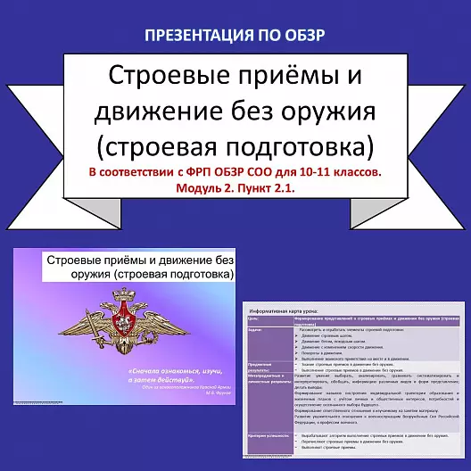 Презентация по ОБЗР «Строевые приёмы и движение без оружия (строевая подготовка)»