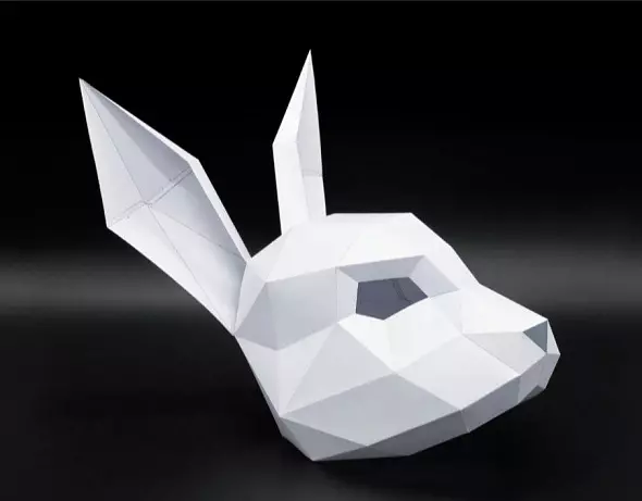 Бумажная маска кролика. Шаблоны для изготовления 3D-маски из бумаги. Костюм своими руками