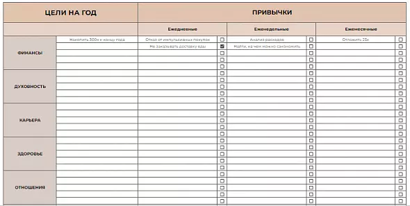 Трекер продуктивности (светлая версия)