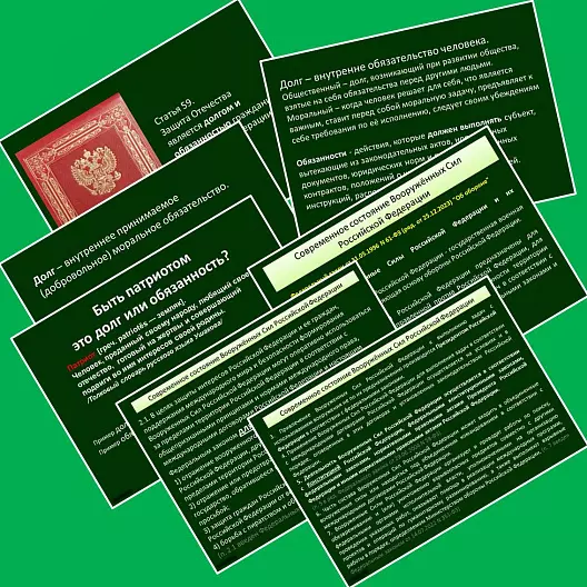 Презентация по ОБЗР "Защита Отечества как долг и обязанность гражданина"