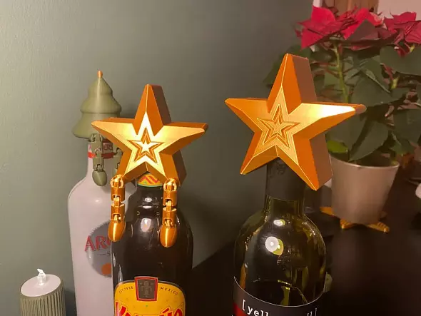 STL файл декор для бутылок "Веселая звезда"