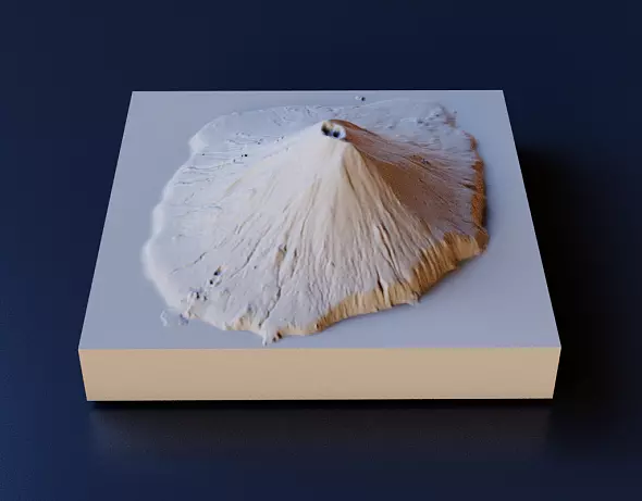 3D Модель Вулкана Алаид