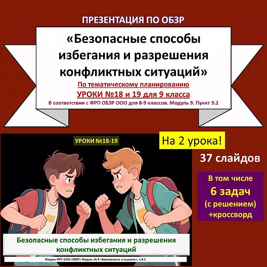 Презентация по ОБЗР «Безопасные способы избегания и разрешения конфликтных ситуаций»