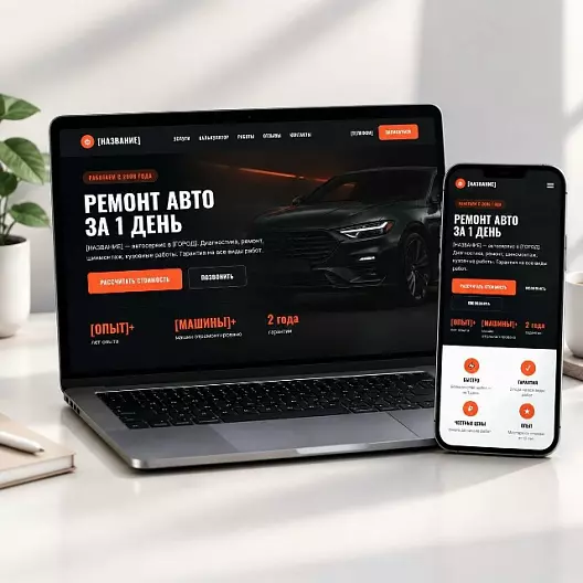HTML-шаблон лендинга для автосервиса