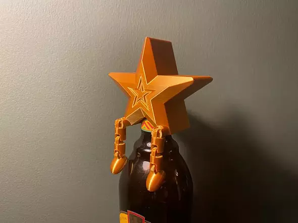 STL файл декор для бутылок "Веселая звезда"