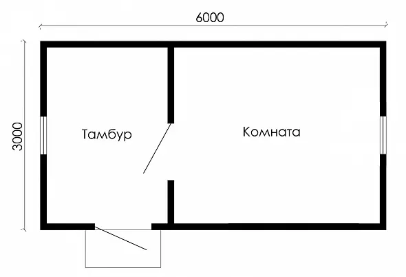 Проект каркасного хозблока / бытовки 3 х 6 м (G-36)