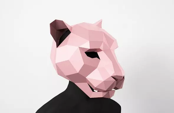 Бумажная маска пантеры. Шаблоны для изготовления 3D-маски из бумаги. Костюм своими руками