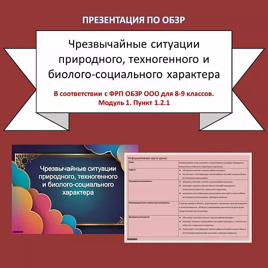 Презентация по ОБЗР "Чрезвычайные ситуации природного, техногенного и биолого-социального характера"