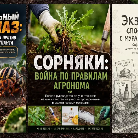 Комплект из 3 электронных книг для дачников: «Картофельный спецназ» + «Сорняки» + «Борьба с муравьями» (PDF)