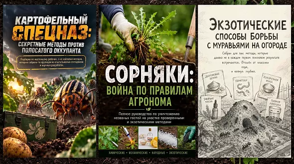 Комплект из 3 электронных книг для дачников: «Картофельный спецназ» + «Сорняки» + «Борьба с муравьями» (PDF)