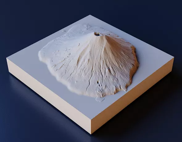 3D Модель Вулкана Алаид
