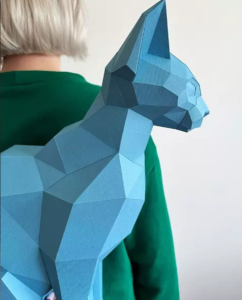 Кот сфинкс из бумаги. Поделка из бумаги, Цифровой шаблон Сфинкс. Сделай сам