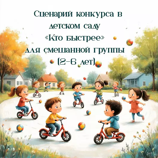 Сценарий конкурса в детском саду «Кто быстрее» для смешанной группы (2–6 лет)