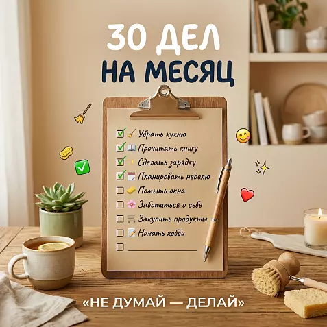 ЧЕК-ЛИСТ: 30 ДОМАШНИХ ДЕЛ НА МЕСЯЦ