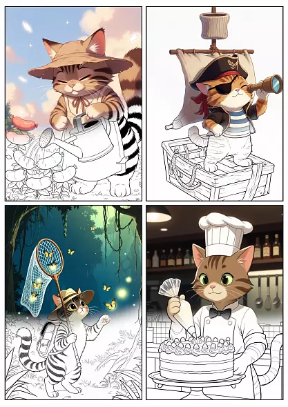 Раскраска "Котики"